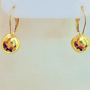 14k Gold Ball Drop Earrings 1.2g